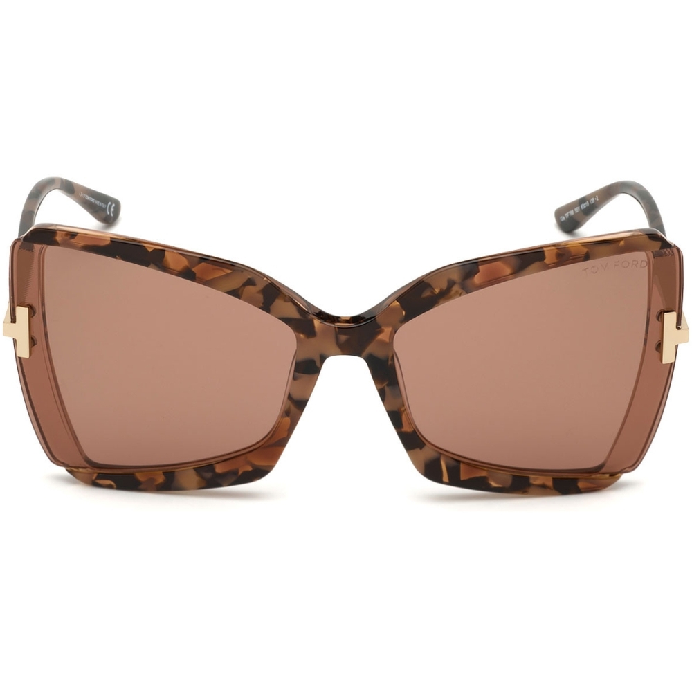 Ochelari de soare Tom Ford FT0766 55Y, Havana, 63 mm