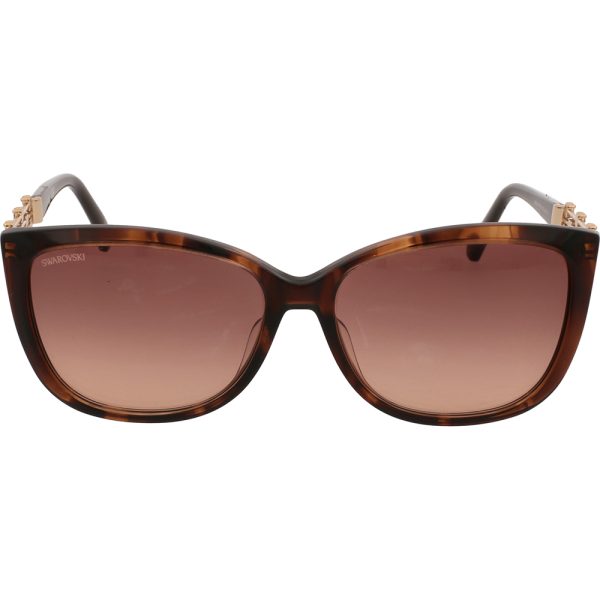 Ochelari de soare Swarovski SK0291 47F, Havana, 57 mm