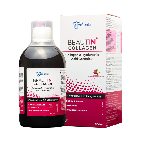 Collagen si Magneziu cu capsuni + vanilie Beautin, 500ml, Solgar