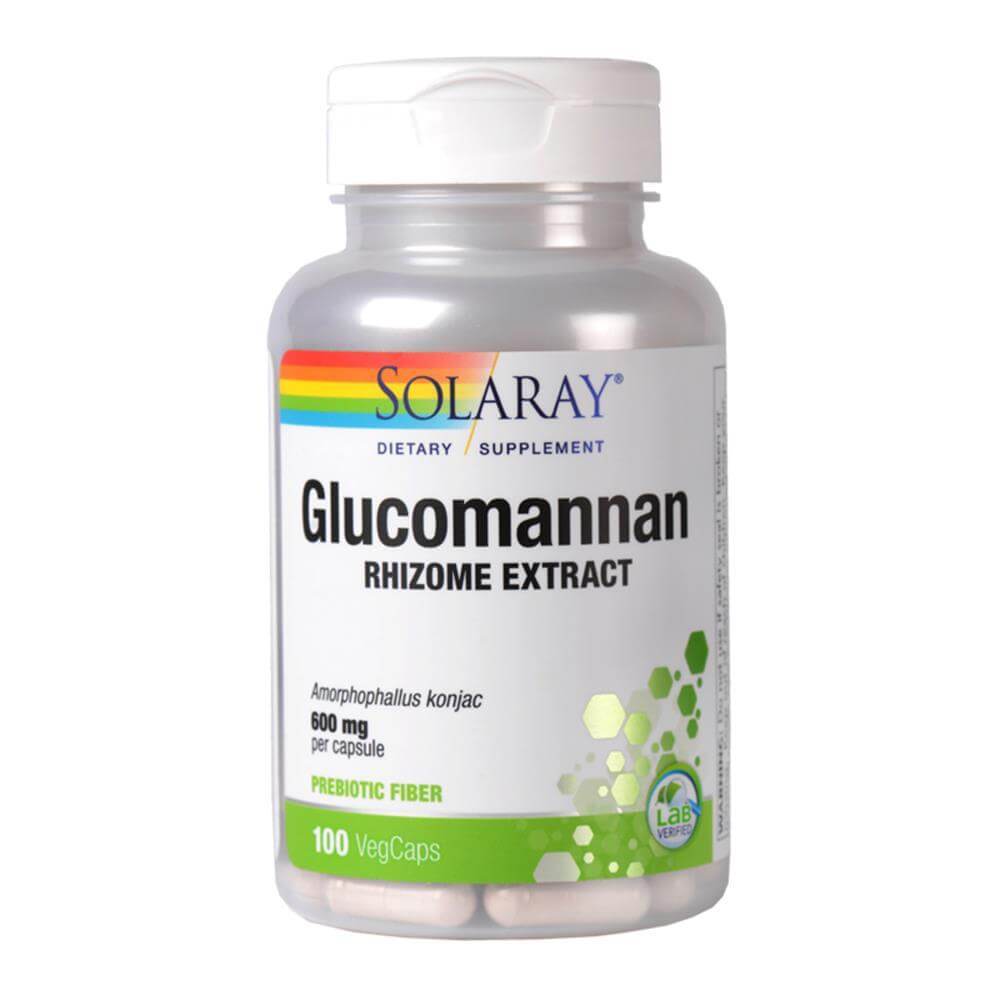 Glucomannan 600mg 100 capsule vegetale Solaray, natural, Secom