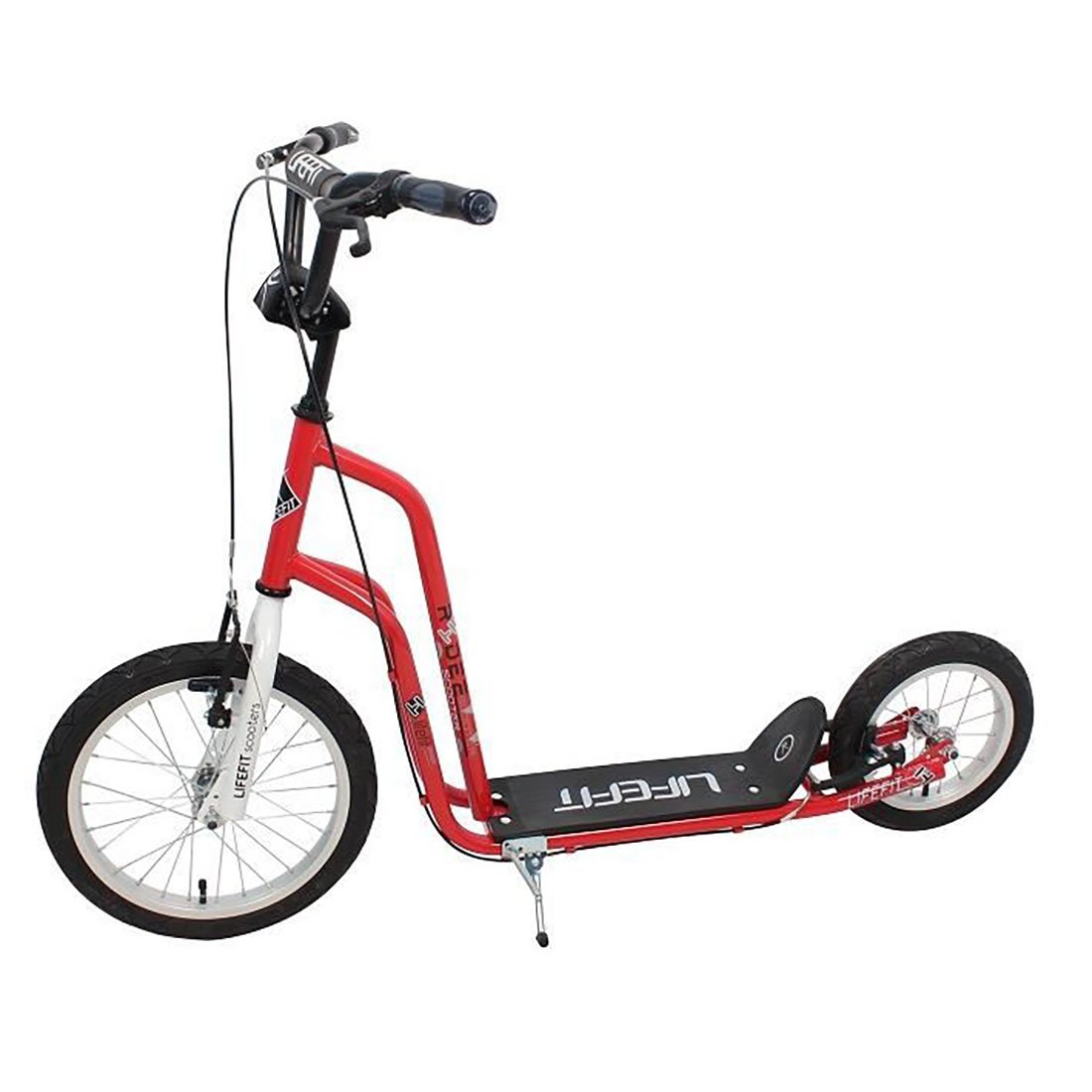 Trotineta DHS Rider, roata fata 16 inch si spate 12 inch, rosu cu alb