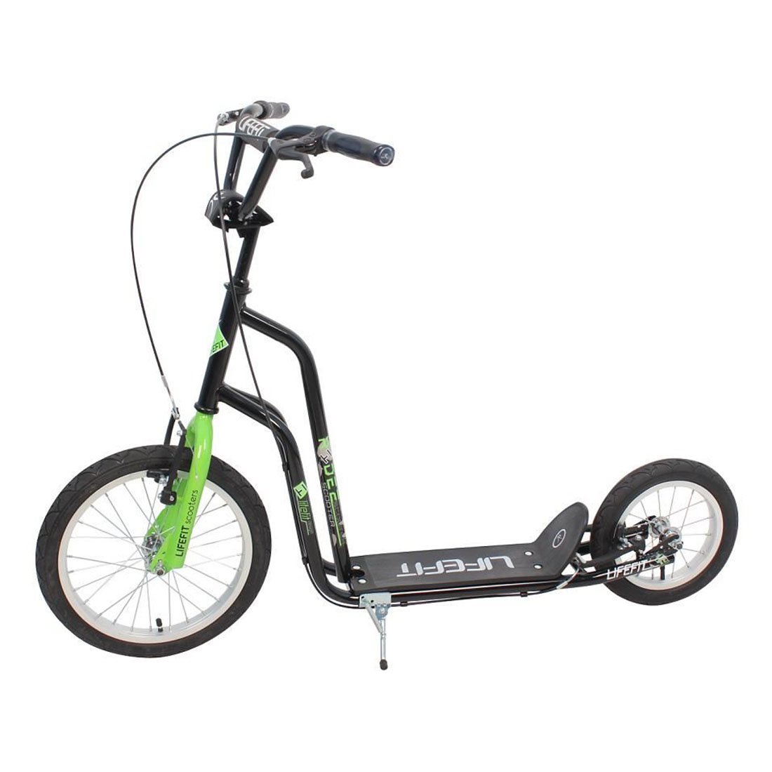 Trotineta DHS Rider, roata fata 16 inch si spate 12 inch, negru cu verde