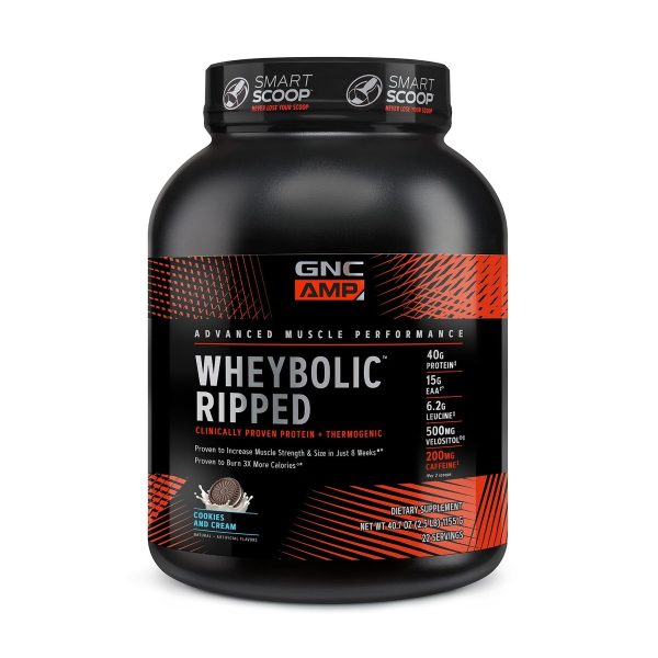 5e51ce4599416_023459_gnc_amp_wheybolic_ripped_cookies_and_cream_tub.jpg Proteina din zer aroma de bicuiti cu crema, 1155g, GNC