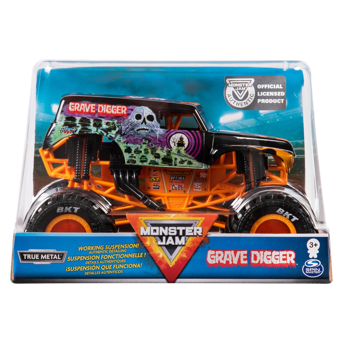Masinuta Monster Jam, Grave Digger, Scara 1:24, 20106673