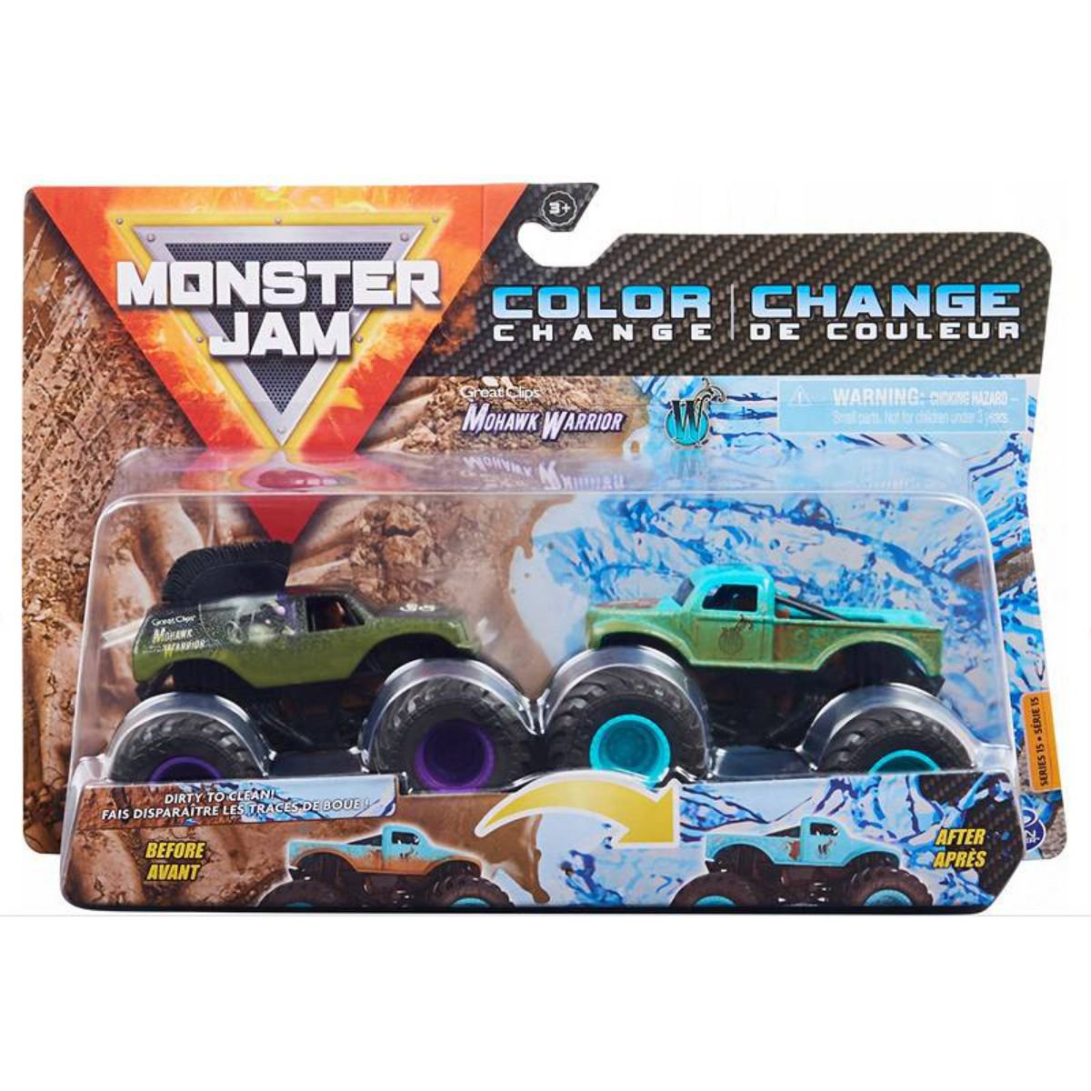 Set 2 masini Monster Jam, Scara 1:64, Mohawk Warrior