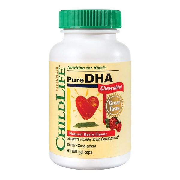 6082741055086_Pure_DHA_1.jpg Pure DHA 90 capsule moi masticabile (gust de fructe) ChildLife Essentials, natural, Secom