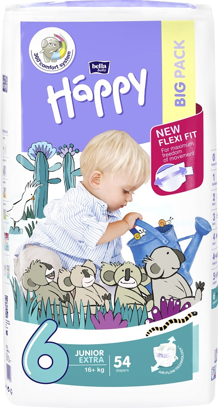 73f60a6cf0016_5900516601157.jpg Scutece Happy Junior Extra 16kg+, 54 bucati, Bella Baby