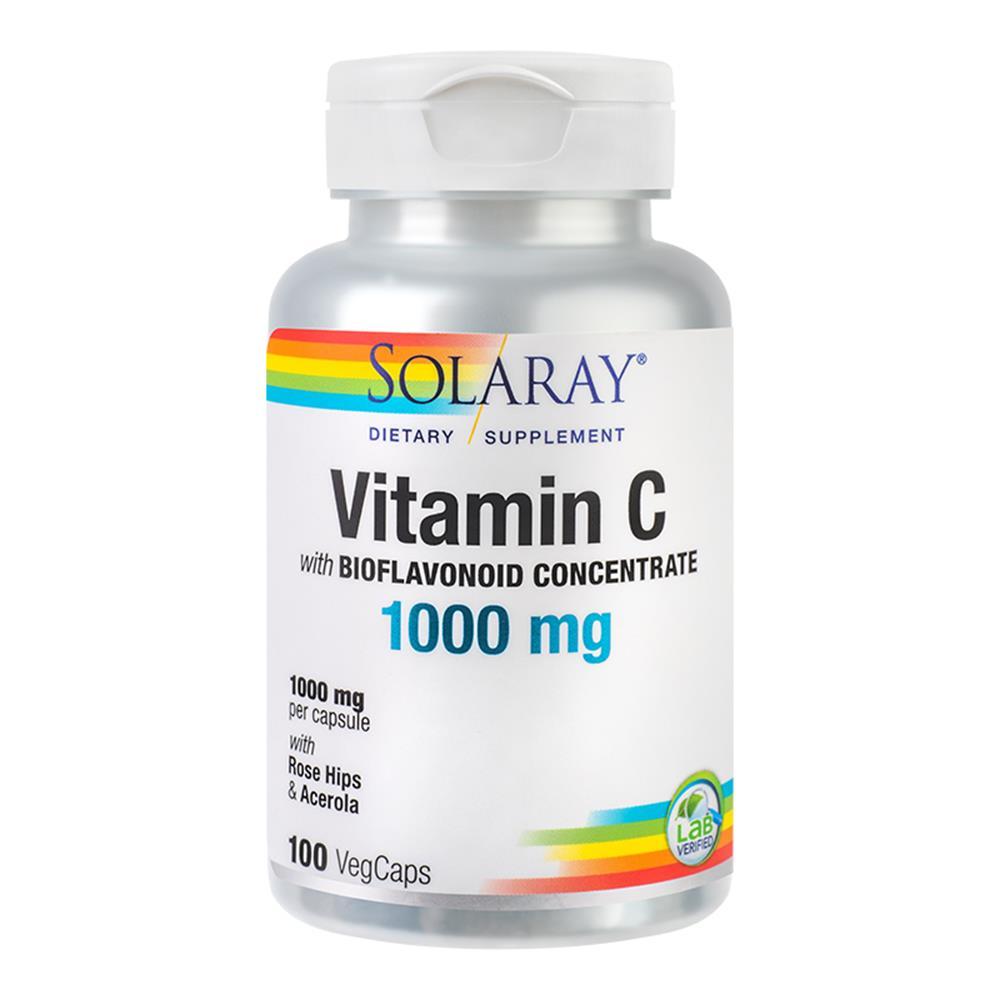Vitamina C 1000mg (adulti) 100 capsule vegetale Solaray, natural