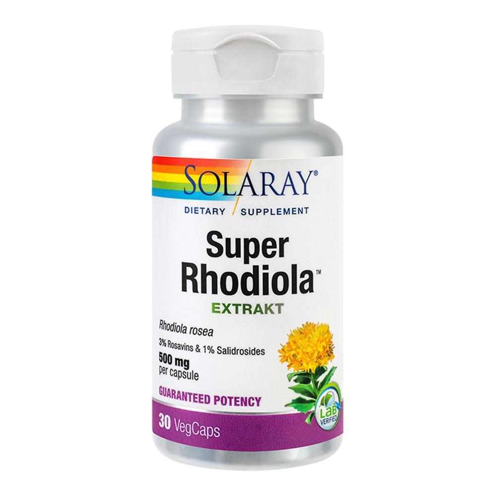 Super Rhodiola 500mg 30 capsule vegetale Solaray, natural, Secom