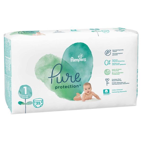 7fee072dd96f5_pamer.jpg Scutece Pure Protection marimea 1 pentru 2-5kg, 35 bucati, Pampers