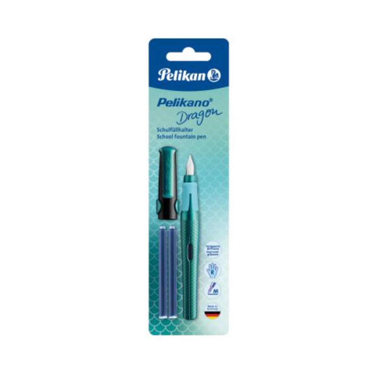 Stilou Pelikano Dragon, Pelikan, Turcoaz Negru, M