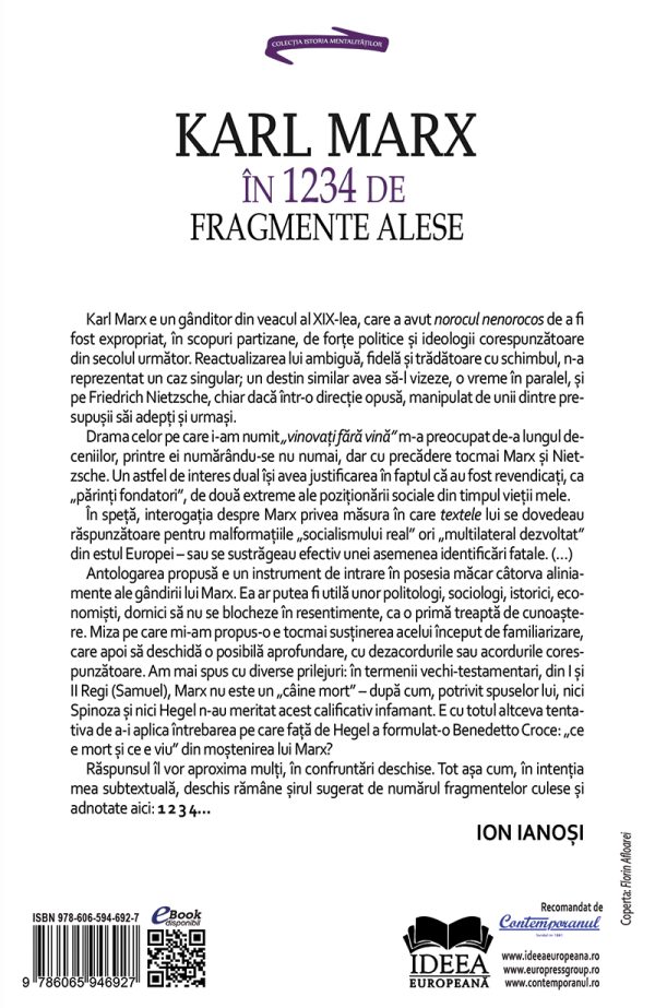 875425464-1.jpeg Karl Marx in 1234 de fragmente alese | Ion Ianosi, Karl Marx