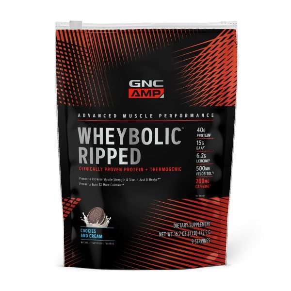 88d0bc7378416_023463_gnc_amp_wheybolic_ripped_cookies_and_cream_bag.jpg Proteina din zer si aroma de bicuiti cu crema, 472.5g, GNC