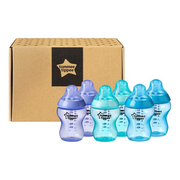 Set 6 biberoane ONL baieti +0 luni Multicolore, 260ml, Tommee Tippee