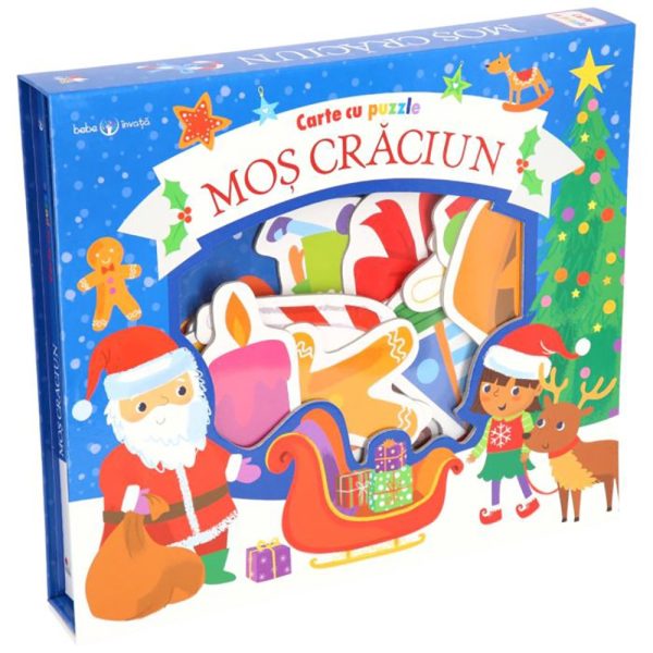 9786063338007.jpg Carte Editura Litera, Carte cu puzzle. Mos Craciun. Bebe invata