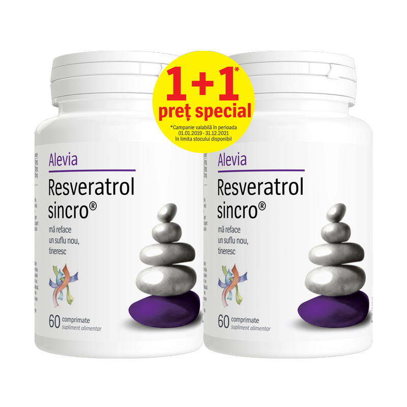 9c8d49e238706_resveratrol-sincro-60-comprimate-alevia-1-1-pret-special-6902.jpg Pachet Resveratrol Sincro, 60 comprimate + 60 comprimate, Alevia