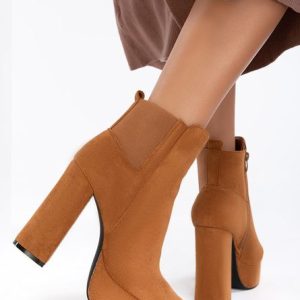 Botine cu toc Baltimore Camel