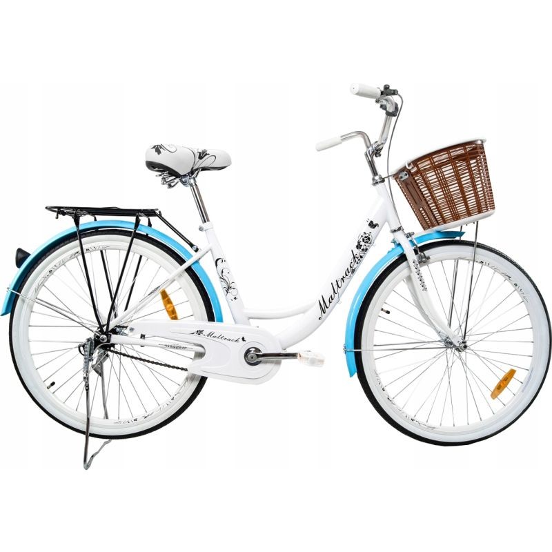 list Incite Twinkle Bicicleta dama, 26 inch, cadru fara bara, otel, cos cumparaturi si motive  florale, maltrack - Maaco