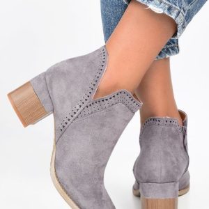 Botine cu toc Modanisa Gri