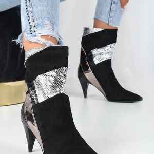 Botine cu toc Nisana V2 Negre