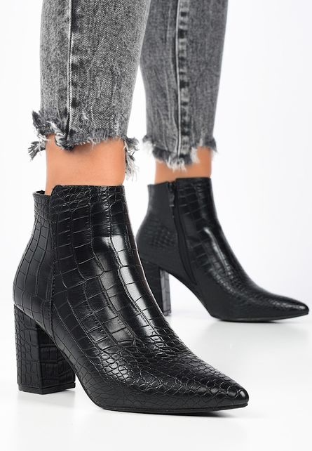 Botine cu toc Seniorita Negre