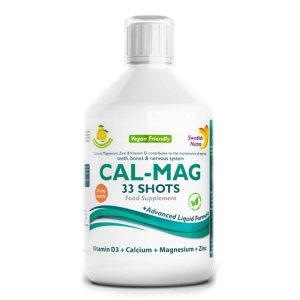Cal-Mag - formula lichida cu Calciu, Magneziu, Zinc, Vitamina D3 si Vitamina C, produs vegan, Swedish Nutra, 500ml, natural