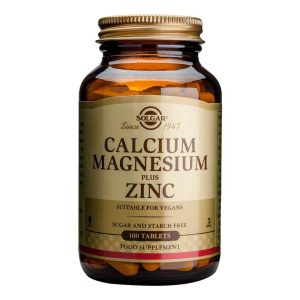 Calcium Magnesium cu Zinc (Minerale Calciu, Magneziu & Zinc) 100 tablete, Solgar, natural