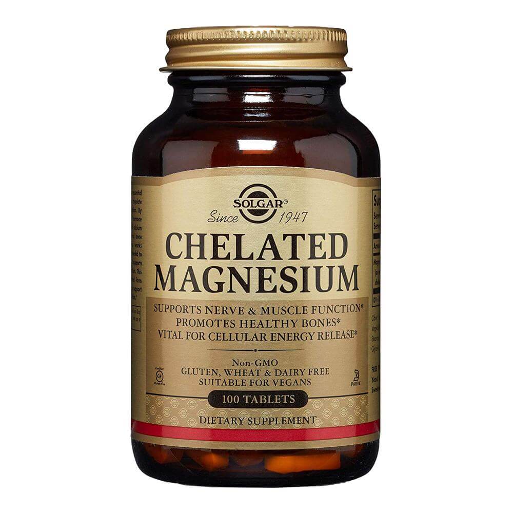 Chelated Magnesium (Mineral Magneziu chelat) 100mg 100 tablete, Solgar, natural
