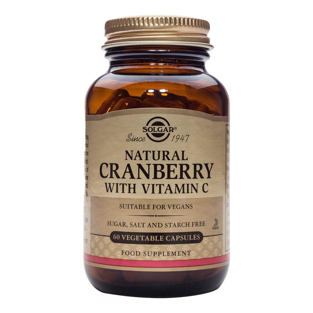 Cranberry Extract cu Vitamina C (Extract de Merisoare) 60 capsule, Solgar, natural