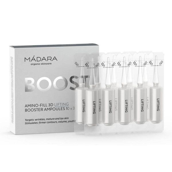 Fiole tratament anti-aging BOOSTER AMINO-FILL 3D LIFTING Madara, 10 x 3 ml, natural
