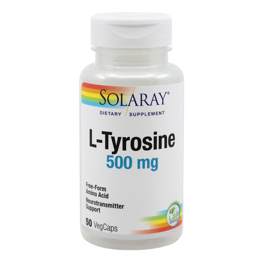 L-Tyrosine 500mg 50 capsule vegetale Solaray, natural, Secom