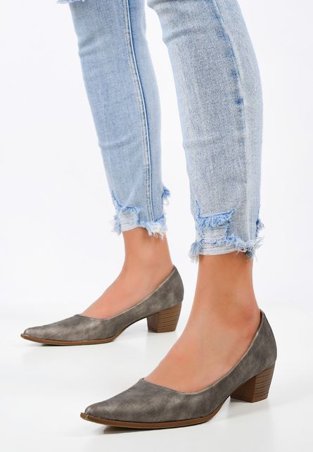 Pantofi cu toc Leisurely Kaki