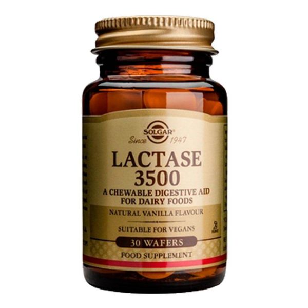 Lactase 3500 (Lactaza) 30 tablete masticabile, Solgar, natural
