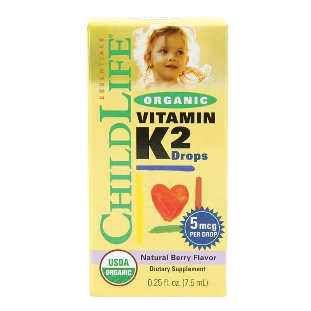 Vitamina K2 (copii) 15 mcg ChildLife Essentials, 7,5 ml, natural, Secom
