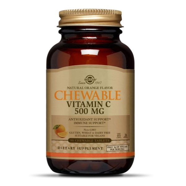 Vitamina C 500mg 90 tablete masticabile aromate, Solgar, natural