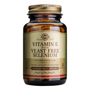 Vitamina E naturala uscata 500IU cu Seleniu fara drojdie 50 capsule, Solgar, natural