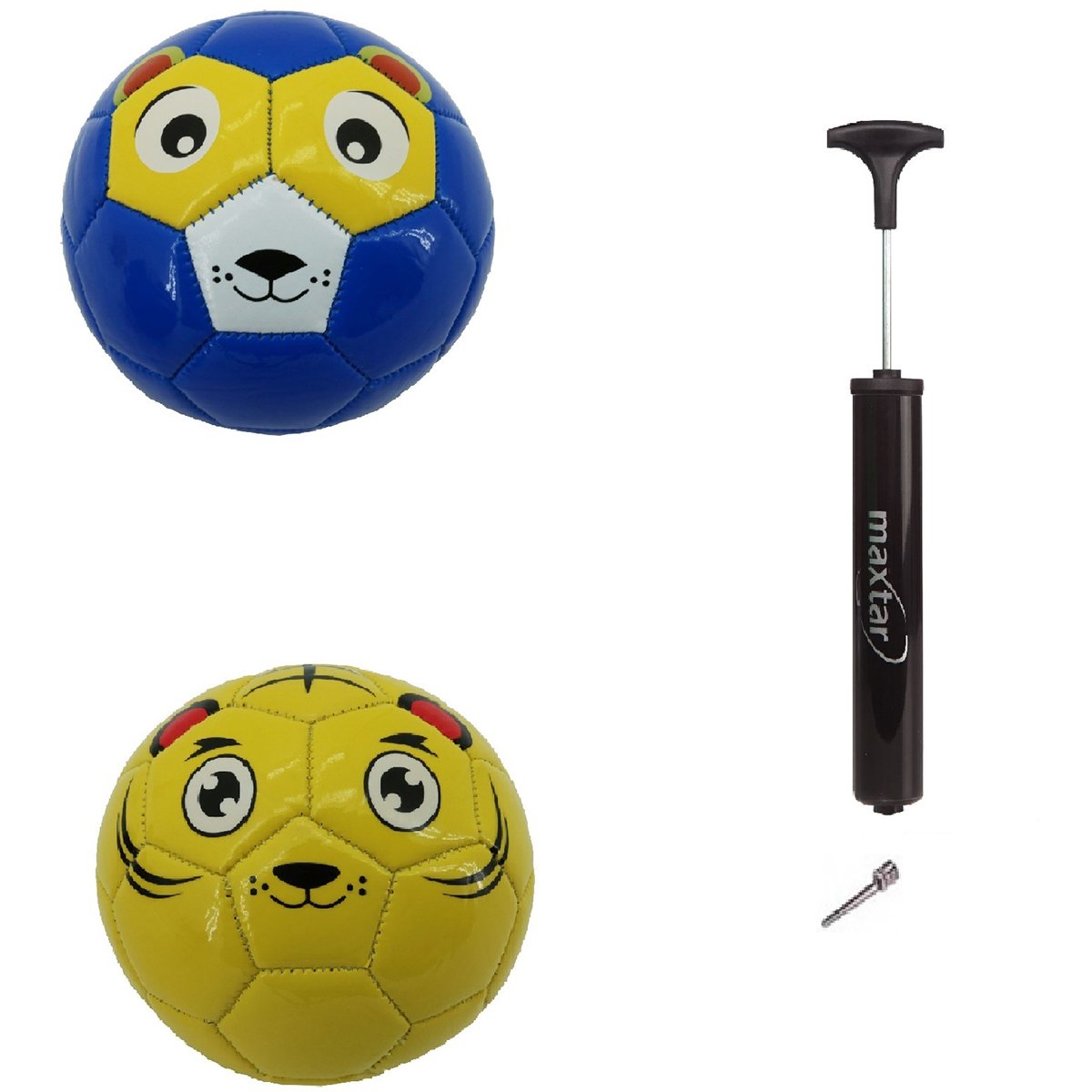 Set 2 mingi cu pompa manuala Maxtar, Tigru
