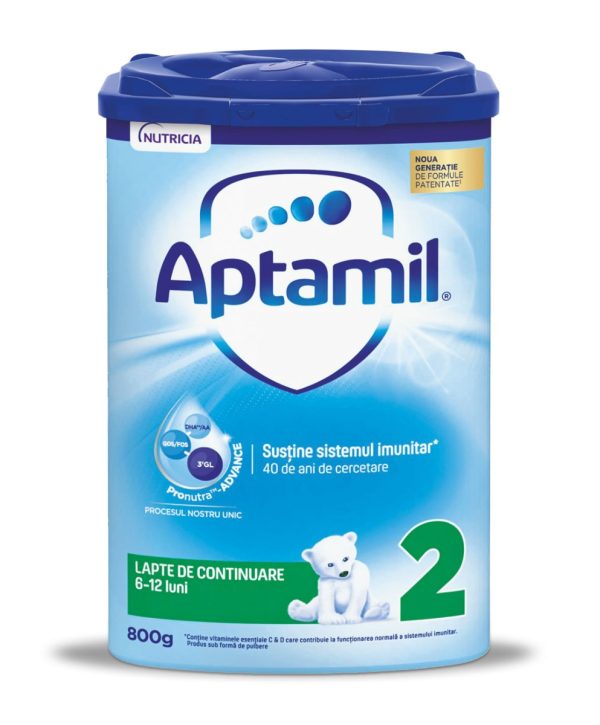 Lapte praf Aptamil 2, incepand de la 6 luni, 800 g, Nutricia