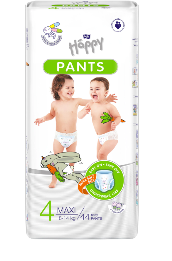 a8f7846421016_5900516603670.png Scutece-chilotel Happy Pants Maxi 8-14kg, 44 bucati, Bella Baby