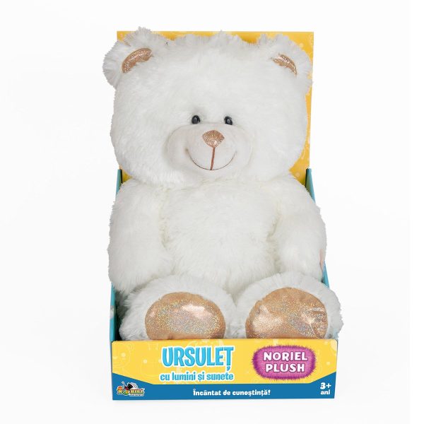 asadstww_1_.jpg Jucarie interactiva de plus, Ursulet cu lumini si sunete, Noriel, 50 cm