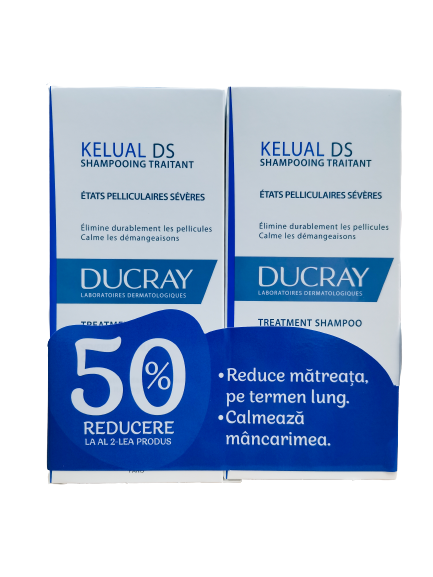 b09d5743d1416_ducray-kelual-ds-sampon-100-ml-50-reducere-la-al_11805_1_16286659541034.png Pachet Sampon tratament pentru reducerea matretii si a mancarimii Kelual DS 1 + 50% reducere la al doilea produs, 2 x 100ml, Ducray