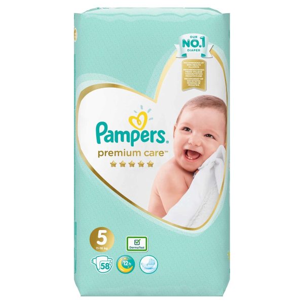 Scutece Premium Care Jumbo Pack marimea 5 pentru 11-16kg, 58 bucati, Pampers