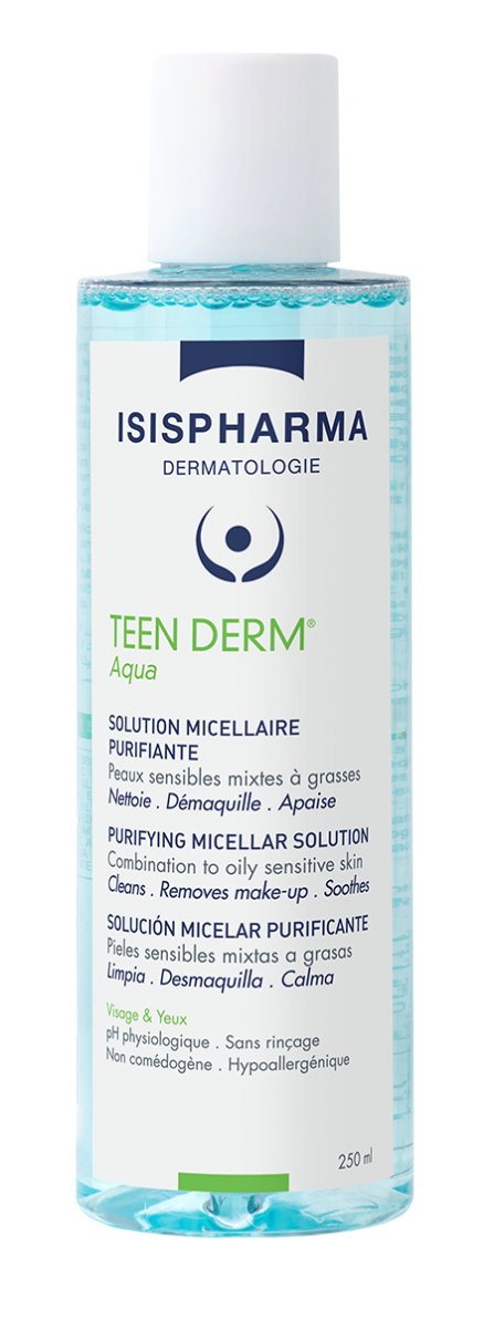 Solutie micelara purifianta Teen Derm Aqua, 250ml, Isis Pharma