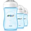 Biberon polipropilena cu tetina silicon Avent Natural 260 ml blue
