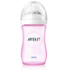 Biberon polipropilena cu tetina silicon Avent Natural 260 ml pink