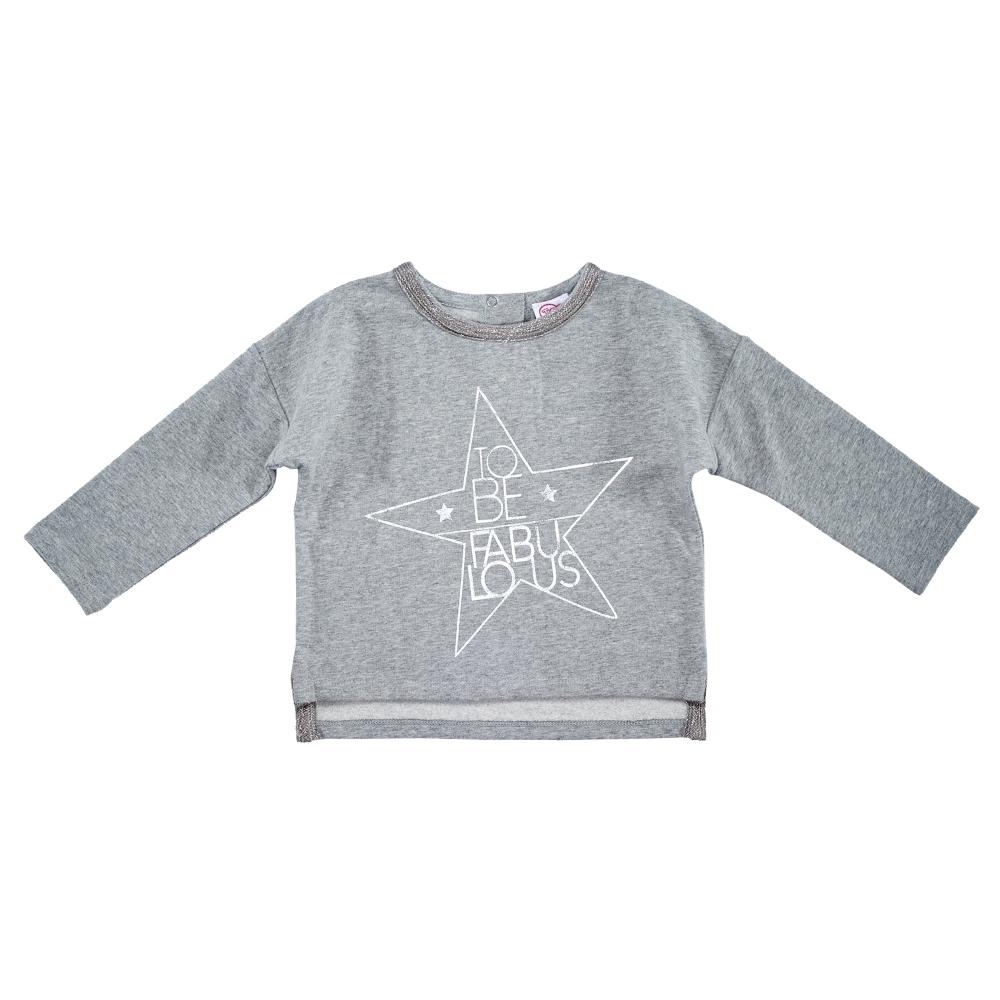 Bluza copii Chicco, gri cu model, 74