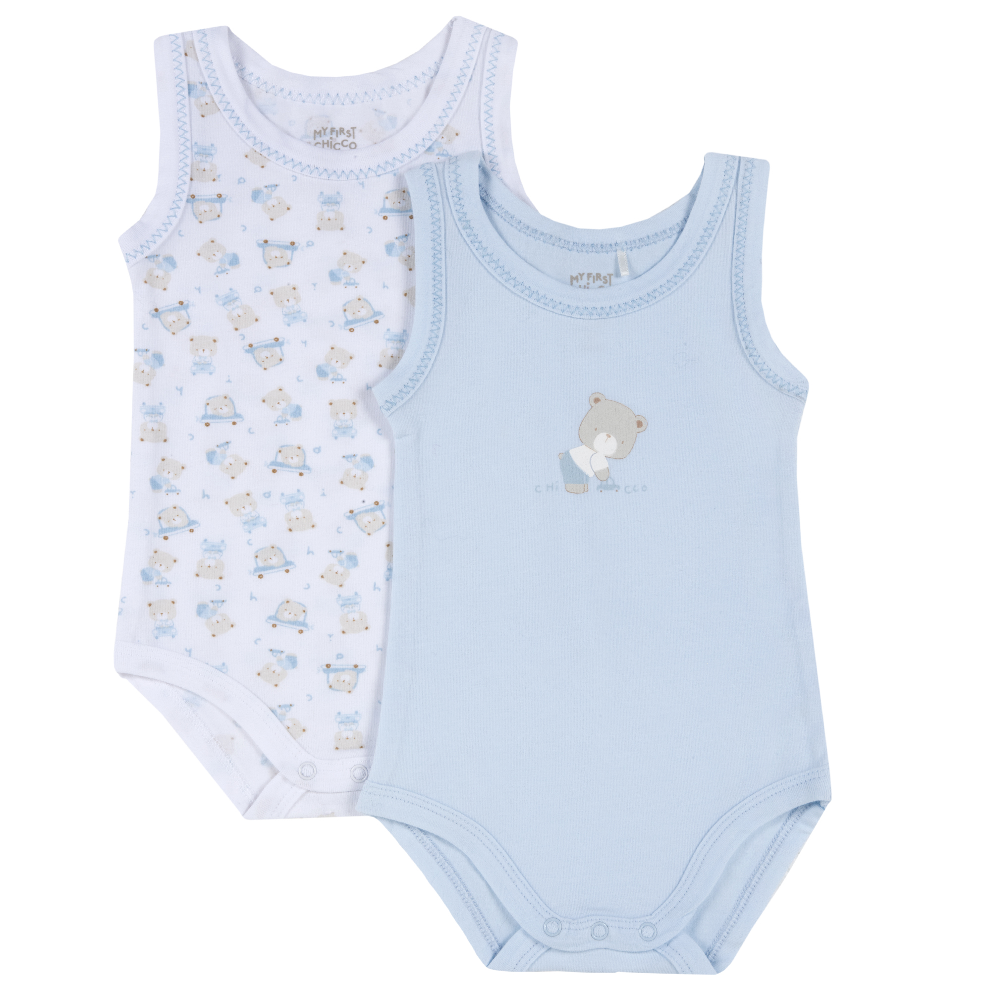 Body bebe Chicco, set 2 buc, albastru, 11472
