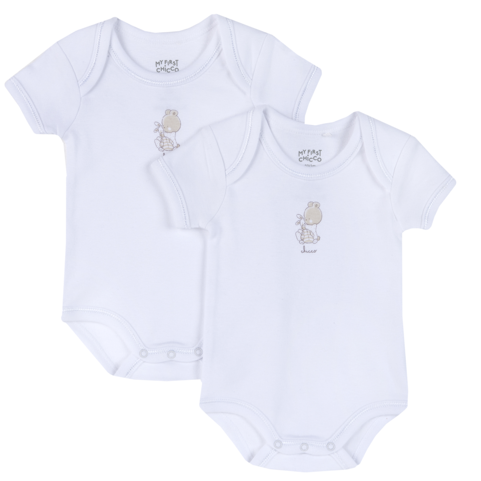 Body bebelusi Chicco, set 2 buc, alb, 11480, 86