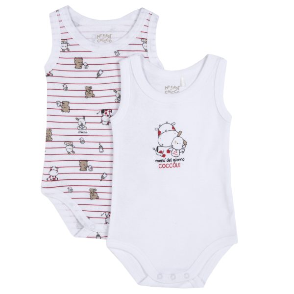 Body bebelusi Chicco, set 2 buc, alb, 11502