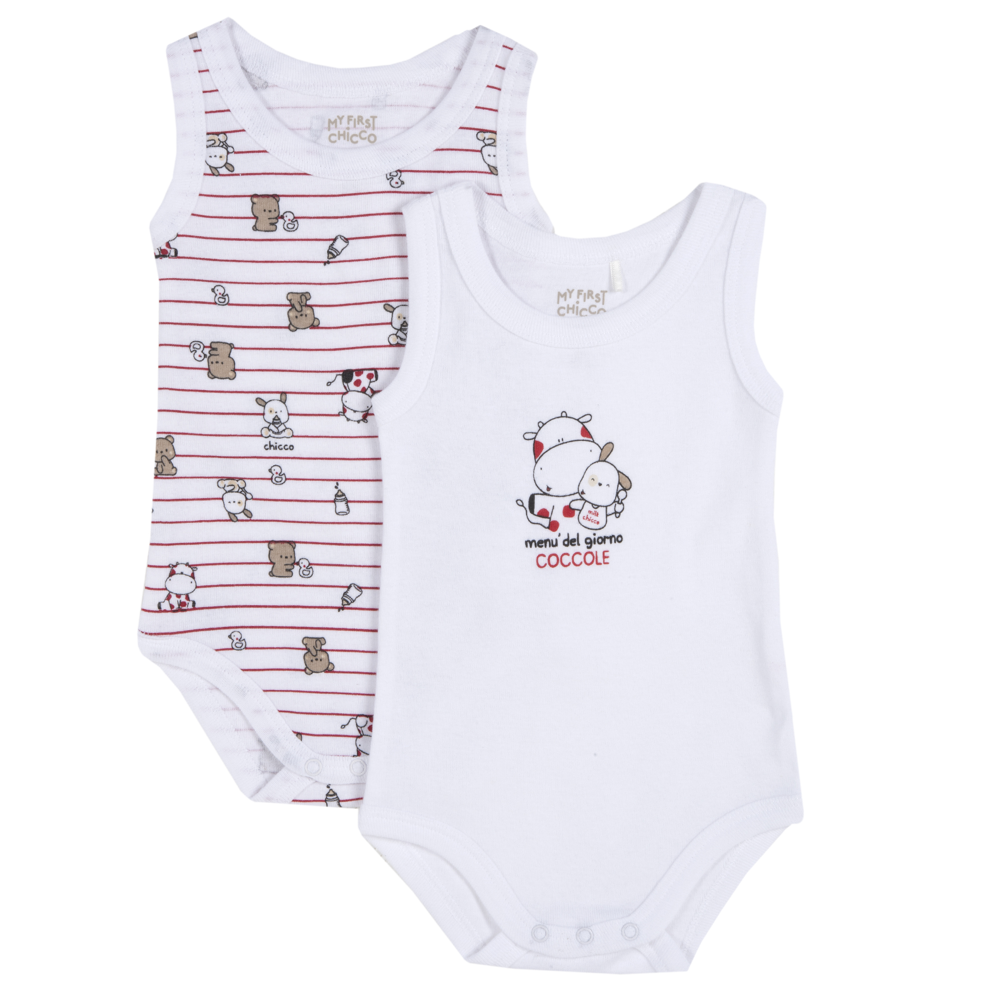 Body bebelusi Chicco, set 2 buc, alb, 11502